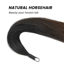 Horse Tail Extensions, Natural Real Horse Hair, False/Fake Horse Tail, 4/8 lb, 28-30 inches (Natural Black)