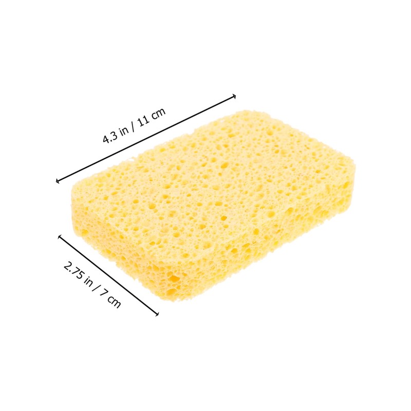 KOMBIUDA 4pcs Wood Pulp Dishwashing Sponge Heavy Duty Cellulose Scrub
