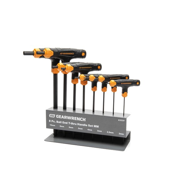GEARWRENCH 8 Piece Metric Ball End T-Handle Hex Key Set - 83520
