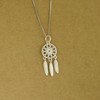 Sterling Silver Dream Catcher Circle Disc Angel Wing Feather Drop