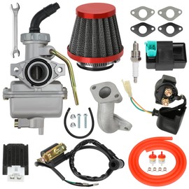 YOXUFA PZ20 Carburetor Assembly Ignition Coil AC CDI Box Starter Solenoid Relay Voltage Regulator Kit Compatible with Tao tao Coolster 125cc 110cc ATV Pit Dirt Bike Kazuma Baja Lifan Parts Accessories
