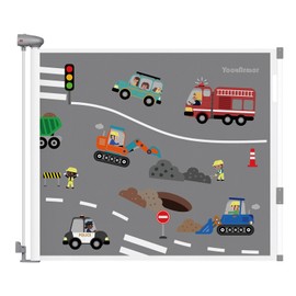 YooxArmor Baby Gate, Retractable Baby Gates for Stairs Doorways, Mesh Dog Gate Pet Gate Indoor 34" Tall, Baby Gates Extra Wide Extends up to 71" Wide, Safety Long Child Gate for Outdoor, Hallways