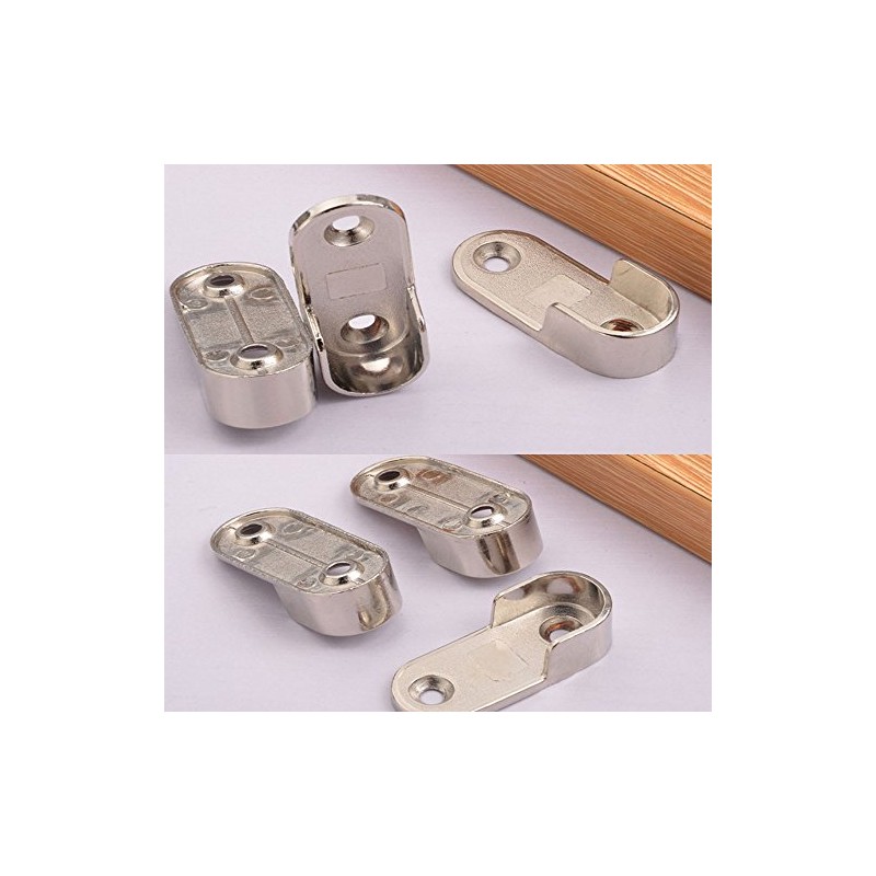 Vientiane Wardrobe Rail Holder,2 Pieces Metal Wardrobe Tube Bearing for