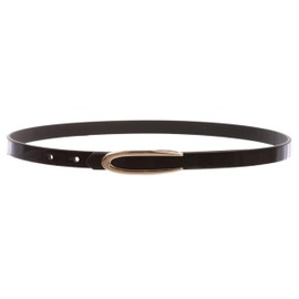 beltiscool 1/2" Skinny Faux Leather Fashion Belt, black(patent) | M - 35"
