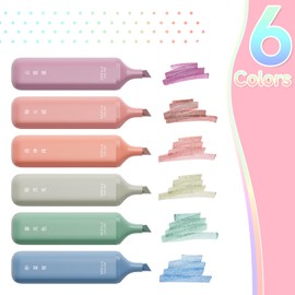 JIXZEN 6 Pcs Glitter Highlighters,Nebula Color Glitter Highlighter Assorted Colors,No Bleed Dry Fast Easy to Hold Bible Highlighters,School and Office Supplies for Marking Drawing Journaling