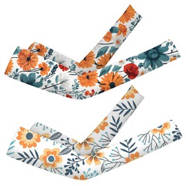 Gardening Sleeves 2 Pairs Sun Protection Garden Sleeves 2 Styles Floral Cooling Arm Sleeves with Thumb Hole Breathable ＆ Thorn Proof Sun Sleeves for Garden Sports Garden Sleeves Cooling Arm Sleeves