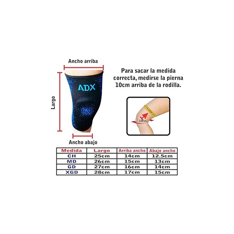 ADX Rodillera para Menisco (AzulNegro, Mediana)