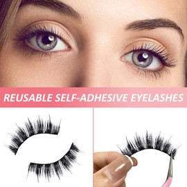 Natural False Eyelashes, 6D, 2 Pairs False Eyelashes, Fluffy Natural Look, Handmade, Reusable Mink Eyelashes, Flexible Eyelash Extension