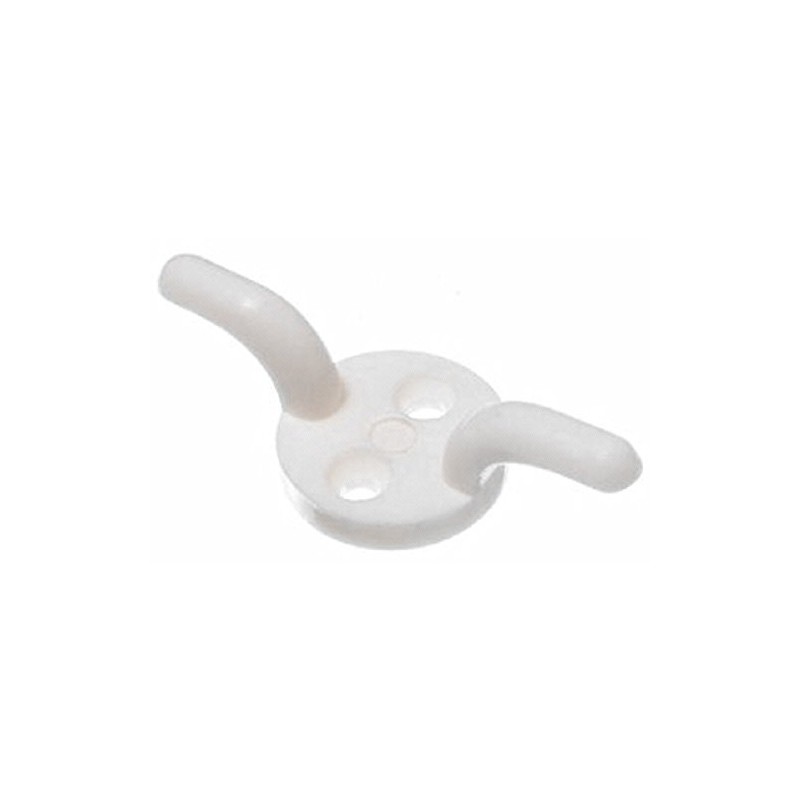 CLEAT HOOK ROMAN BLIND CORD HOOK WHITE PLASTIC 50MM 2