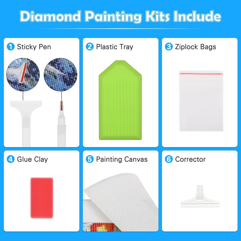 QENSPE 5D Diamond Painting Colourful House Diamond Art Kits for