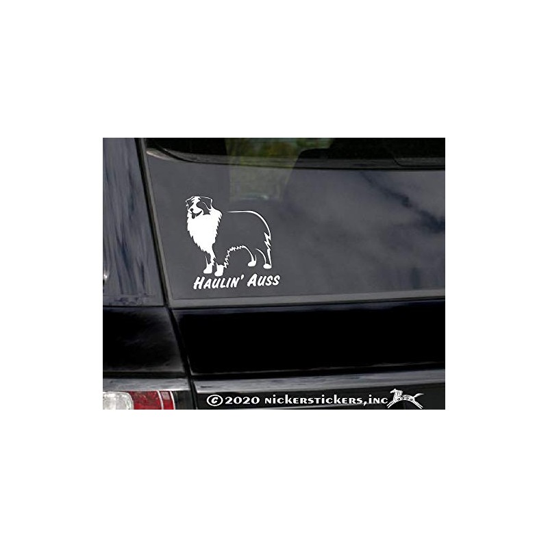 Haulin' Auss | NickerStickers® Australian Shepherd Aussie Dog Vinyl Window
