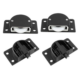 Litoexpe 2 Pair Sliding Cabinet Door Hardware, ABS Single Wheel Furniture Roller Wheel, Black Sliding Door Wheels for Closet, Wardrobe, Cabinet