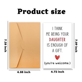 Funny Dad Mom Birthday Card from Daughter Moms Mother Mothers Day Card for Mama Mommy Humorous Birthday Cards for Mom Daddy Dad Father Fathers Day Cards for Daddy Dad Funny