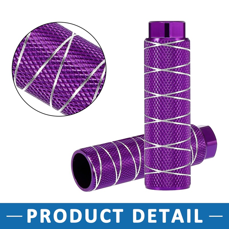 A ABSOPRO Rear Foot Pegs Footrests Purple for BMX MTB