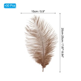 PATIKIL 8-10 Inch(20-25cm) Ostrich Feathers, 30 Pack Artificial Ostrich Feathers Bulk for Wedding Party Centerpieces Decorations Crafts Brown (5inch Width)