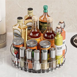 Turntable Organiser, 360° Turntable Refrigerator, Kitchen Spice Holder, Fridge Turntable, Rotating Organiser for Kitchen, Pantry, Cupboard, Dresser (21 cm Diameter)