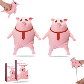 2Pcs Stress Pig Taba Squishy Kit, Fufu Squishy Pig Stress Valentines Gifts, Pig Stress Relief Valentine's Day Gift for Him Her