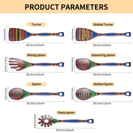 Gudamaye Pakkawood 7-Piece Wooden Cooking Utensils, Wooden Spoons for cooking, Wooden Utensil set,Pakkawood kitchen Utensils for Cooking, Non-Stick Spoon, Household Essentials, Bridal Shower Gifts