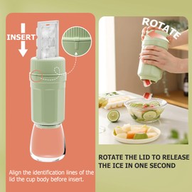 Ice Cube Tray, Ice Tray with Happy Twisting Ice Cup, Ice Cubes easy fall off the Cup when Rotate the Lid.Ice Cube Trays/Molds for Freezer, BPA Free, Easy Release & Stackble.