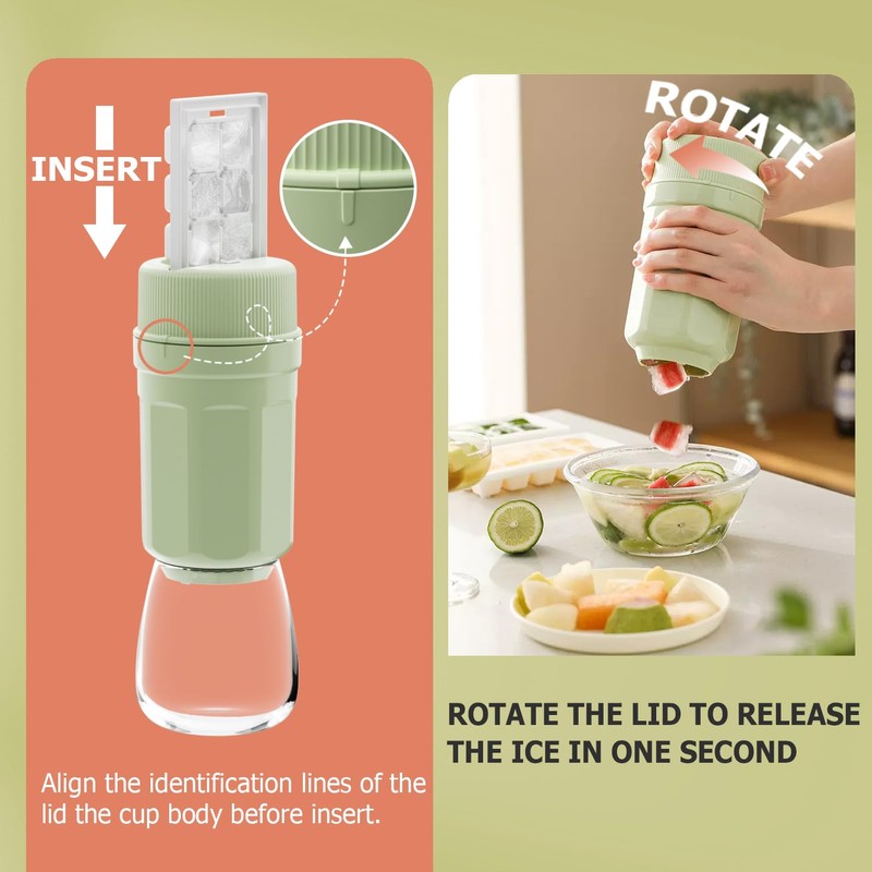 Ice Cube Tray, Ice Tray with Happy Twisting Ice Cup,
