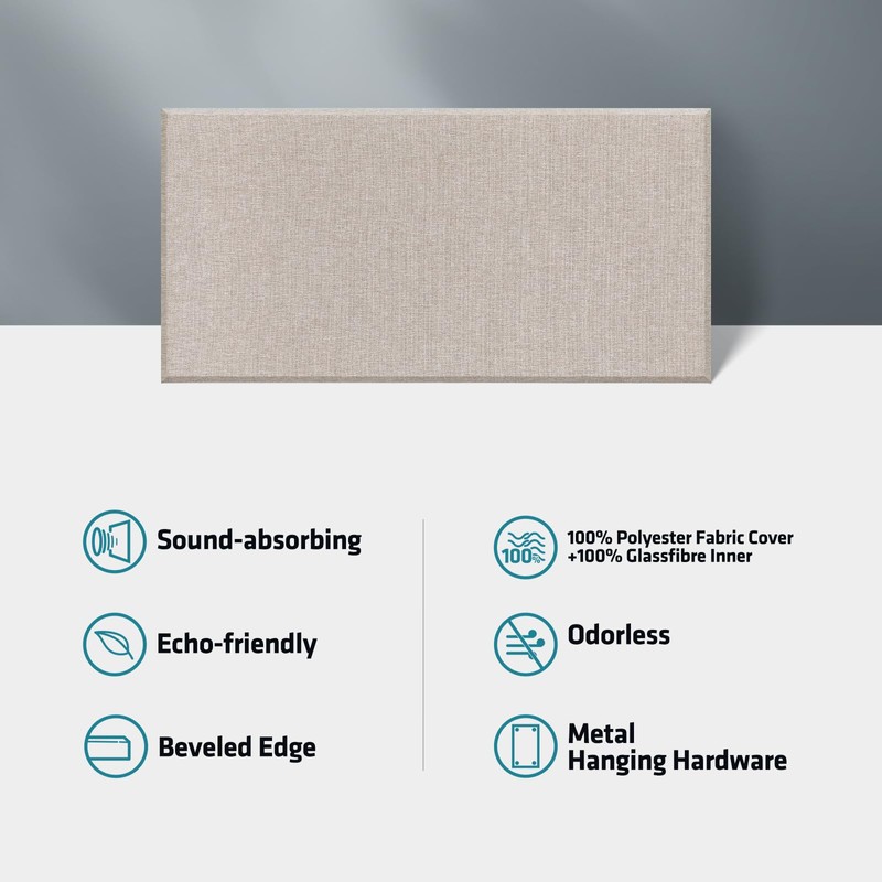 UMIACOUSTICS 4 PCS Acoustic Panels with Hanging Brackets, 2” Thick
