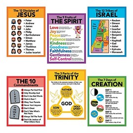 Fun Express Religious Pledge Poster Set - 6 Pieces - Educational And Learning Activities For Kids