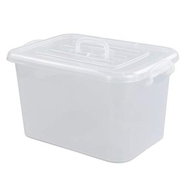 Qsbon 4-Pack 12 Quart Clear Storage Box with Handle