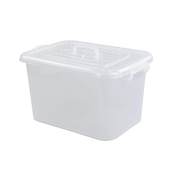 Qsbon 4-Pack 12 Quart Clear Storage Box with Handle