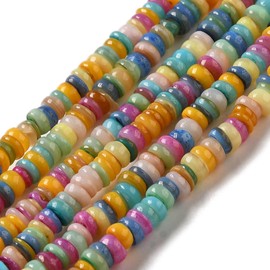 Airssory 4 mm 1210 pcs Random Colors Freshwater Shell Disc Beads Rondelle Lentil Beads for DIY Jewellery Bracelets Necklace Earring Crafts Keychain Decoration