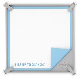 IMMCUTE IMMCUTE Pee Pad Holder, Fits Up to 24" x 24" Training Pads, Silicone Non-Slip Dog Potty Tray,High Edge Puppy Pad Holder Tray for Easy Cleaning with 8 Holder Clamps, for Puppy Potty Training