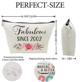 21st Birthday Gifts for Girls, Sweet 21 Year Old Gift Makeup Bag, 21 Birthday Gift Makeup Bags for Her, Sister, Friend, Daughter, Niece, Granddaughter, Teen Girl Gifts Cute Makeup travel Bag, Cosmetic Bag, Fabulous Since 2001 (2001)