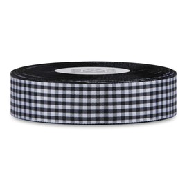 Checked Taffeta Ribbon - Black/White (1 1/2")