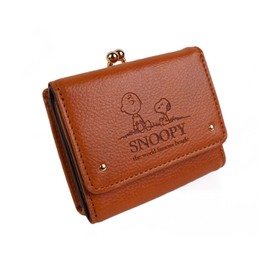 Snoopy Charlie Brown Wallet, Trifold Wallet, For Adults, Women's, Cute, Simple, Cute, Character Safe, Mini, Small, Compact, Camel