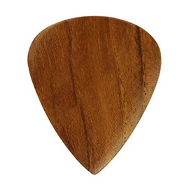 Teak Wood Guitar Or Bass Pick - 3.0 mm Ultra Heavy Gauge - 351 Groove Shape - Natural Finish Handmade Specialty Exotic Plectrum - 1 Pack