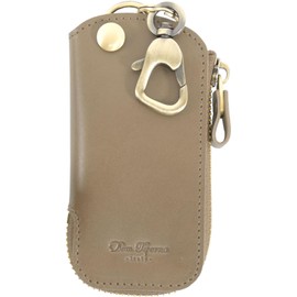 Dom Teporna Key Case, Genuine Italian Leather, Smart Key Case, Cover, Thin, Compact, Key Holder, Aging, Men's, Women's, beige, (greige)