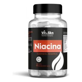 Niacina Vitamina B3 Súper Premium Vit & Skn 60 Cápsulas Sabor Sin Sabor