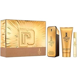 Paco Rabanne 1 Million 3 Piece Gift Set - 3.4 Oz Eau De Toilette Spray, 0.34 Oz Eau De Toilette Spray, 3.4 Oz Shower Gel | Fragrance For Men