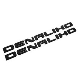 2X Denali HD Side Door Tailgate Letter Nameplate Emblem Badge 3D Replacement for Denali (Matte Black)