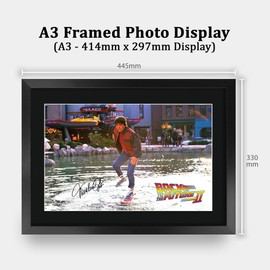HWC Trading Back to the Future 2 Scene 1 Gifts Printed Signed Autograph Picture for Movie Memorabilia Fans - A3 Framed