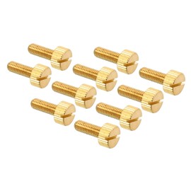 PATIKIL 20pcs M5x19mm Knurled Thumb Screws Flat Tip Brass Bolts Grip Knobs Fastener with Straight Shoulder for Lighting Furniture Electronic Mechanical