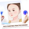 TEHAUX 2pcs Face Painting Practice Board Reusable Washable Facial Paint