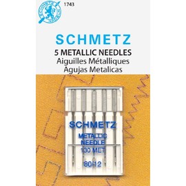 SCHMETZ Metallic (130 MET) Sewing Machine Needles - Carded - Size 80/12