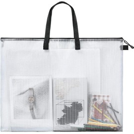Outus Art Portfolio Case 19 x 25 Inches Posters Storage Bag Portfolio Folder with Handle and Zipper Transparent Folder Organizer for Painting Bulletin Boards End of The Year Gifts(1 Piece)