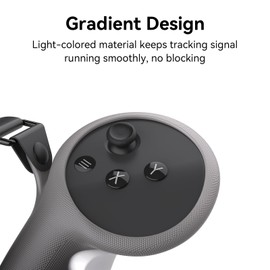 HZLucki Upgraded Controller Grips Compatible with Meta Quest 3S/Quest 3 Accessories, Extended Gradient Silicone Controller Strap, Widened Adjustable Knuckle Straps Fits Most Hands (Black)