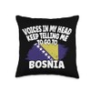 voices in my head - funny Bosnia Throw Pillow