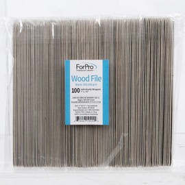 ForPro Professional Collection Black Wood File, 180/180 Grit, Double-Sided Manicure Nail File, 7” L x .75” W, 100-Count