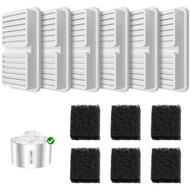 Cat Water Fountain 6 Filters & 6 Sponges Replacement Cartridge for Cats Pet Water Dispenser