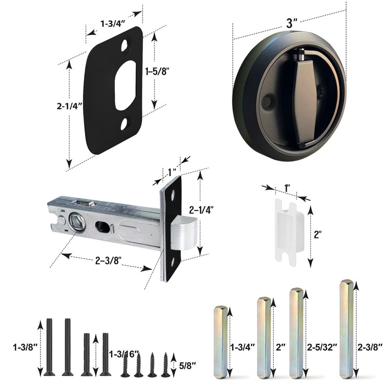 Aesytava 1 Pack Low Profile Door Knob for Space Saving,