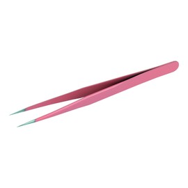 1Pcs Eyelash Tweezers, Nair Art Tweezers Straight and Curved Tip, Lash Tweezers, Eyelash Extension Tweezers (Pink Style1-1Pcs)