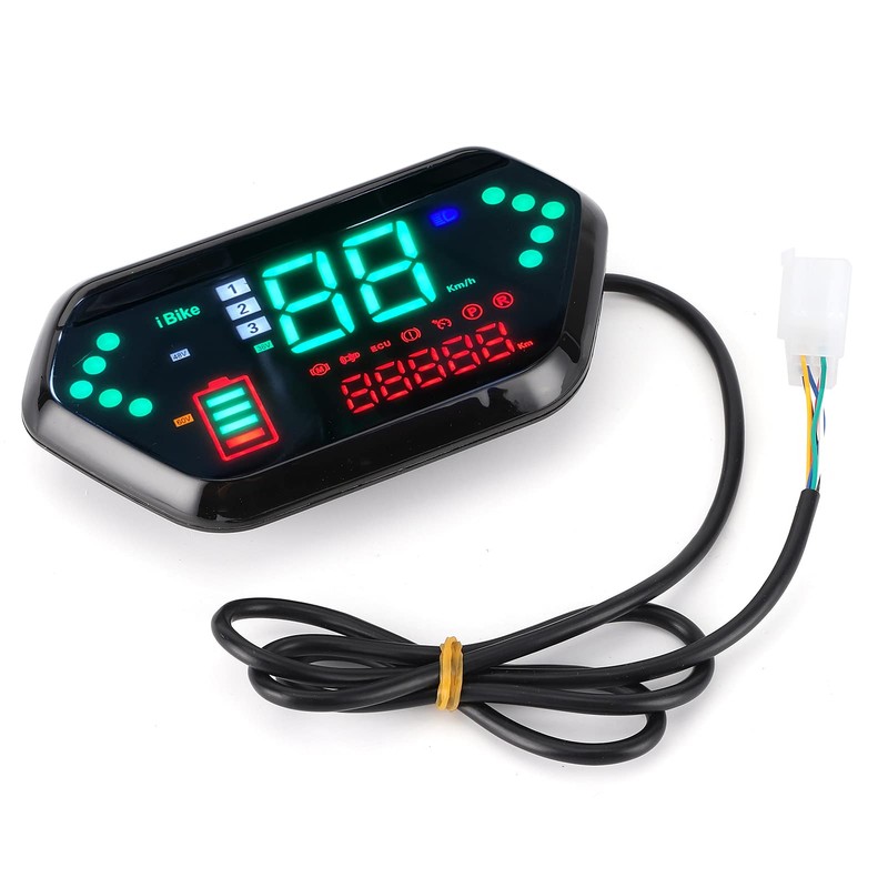 Digital Speedometer, 60V LCD Display Motorcycle Odometer Precision Tachometer for